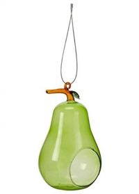 Декоративная стеклянная кормушка для птиц Pear by ChapelWood фото