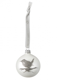 Новогодний елочный шар 6 см. Cadelia White Silver Lene Bjerre фото