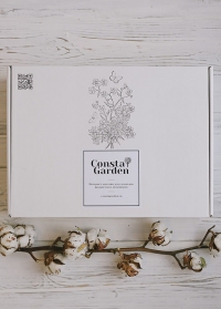 Подарочная крафт коробка белая большая Consta Garden фото