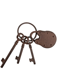 Ключи декоративные чугунные с замком DB64 Esschert Design фото заказать в интернет-магазине Consta Garden