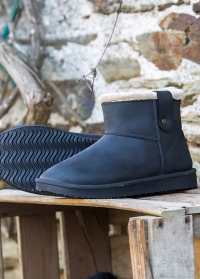 Ботинки угги резиновые утепленные Black Ankle Boot Cheyenne AJS-Blackfox фото
