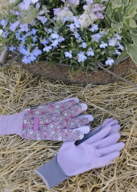 Перчатки для сада огорода из хлопка с пупырышками Lavender Garden Briers картинка.jpg