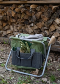 Складной садовый стульчик с сумкой для инструментов Grey GT85 Esschert Design фото