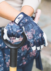 Садовые перчатки из козьей кожи GardenGirl Classic Navy фото