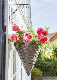 Кашпо плетеное подвесное для уличных цветов Hazel Faux Rattan Smart Garden фото