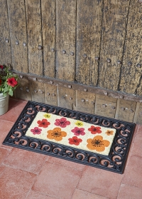 Кокосовый коврик на резиновой основе для прихожей Flower Power Smart Garden фото