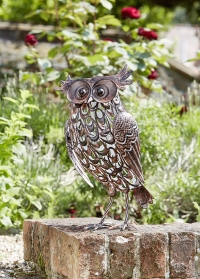Декоративная металлическая садовая фигурка на солнечной батарее Сова Giant Owl от Smart Garden фото