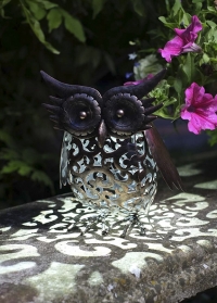 Декоративная металлическая садовая фигурка совы на солнечной батарее Owl от Smart Garden фото