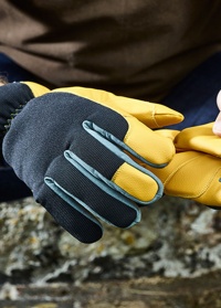 Теплые зимние мужские перчатки из натуральной кожи с меховой подкладкой Briers фото