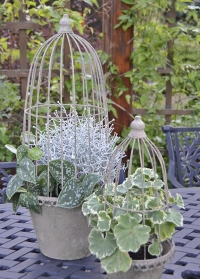 Набор садовых металлических кашпо для цветов с решетчатым колпаком Esschert Design фото