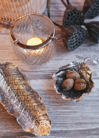 Тарелка декоративная лист старинное серебро Lene Bjerre фото