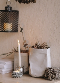 Эко мешок декоративный серый для интерьера 25 см Caia Grey от Lene Bjerre фото