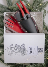 Оригинальный подарок флористу - флористический секатор Chikamasa, перчатки и чехол для ножниц на пояс японского бренда Chikamasa фото