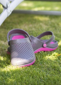 Женские летние сабо из эва Grey & Pink Sun французского бренда AJS-Blackfox фото