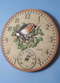 Английские настенные часы для дома и улицы Малиновка Robin by Outside In Smart Garden картинка