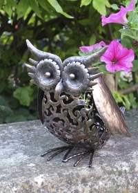 Садовая фигурка со светодиодной подсветкой на солнечной батарее Сова Owl Smart Garden фото