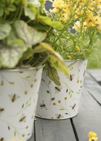 Кашпо для цветов из эмалированной стали Пчелы BEE036 от Esschert Design (Нидерланды) фото