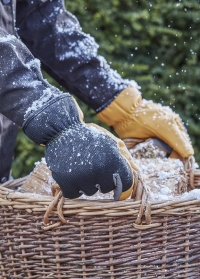 Теплые зимние мужские перчатки из натуральной кожи с меховой подкладкой для загородной жизни Briers фото