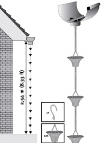 Декоративная дождевая цепь для водостока Verdigris TH88 Esschert Design фото