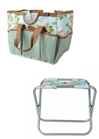 Складной садовый стульчик для прополки с сумкой для инструментов Rose RD39 Esschert Design фото