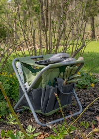 Садовый стульчик с сумкой для инструментов для прополки, для дачных работy GT85 Esschert Design фото