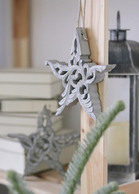 Новогоднее украшение в скандинавском стиле звезда из натурального дерева от Lene Bjerre фото
