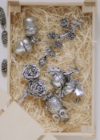 Декор новогодний на елку желуди серебряные датского бренда Lene Bjerre фото