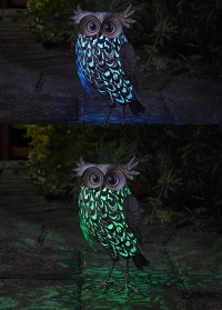 Садовый светодиодный светильник на солнечной батарее фигурка совы Giant Owl от Smart Garden фото