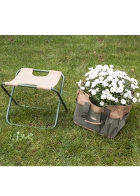 Садовый складной стульчик с сумкой для инструментов для сада и огорода Green GT01 Esschert Design фото