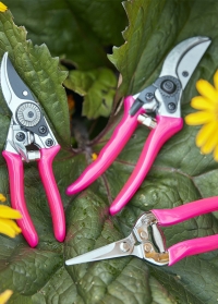 Садовые инструменты с флуоресцентными рукоятками Florabrite Pink Burgon & Ball (Великобритания) фото